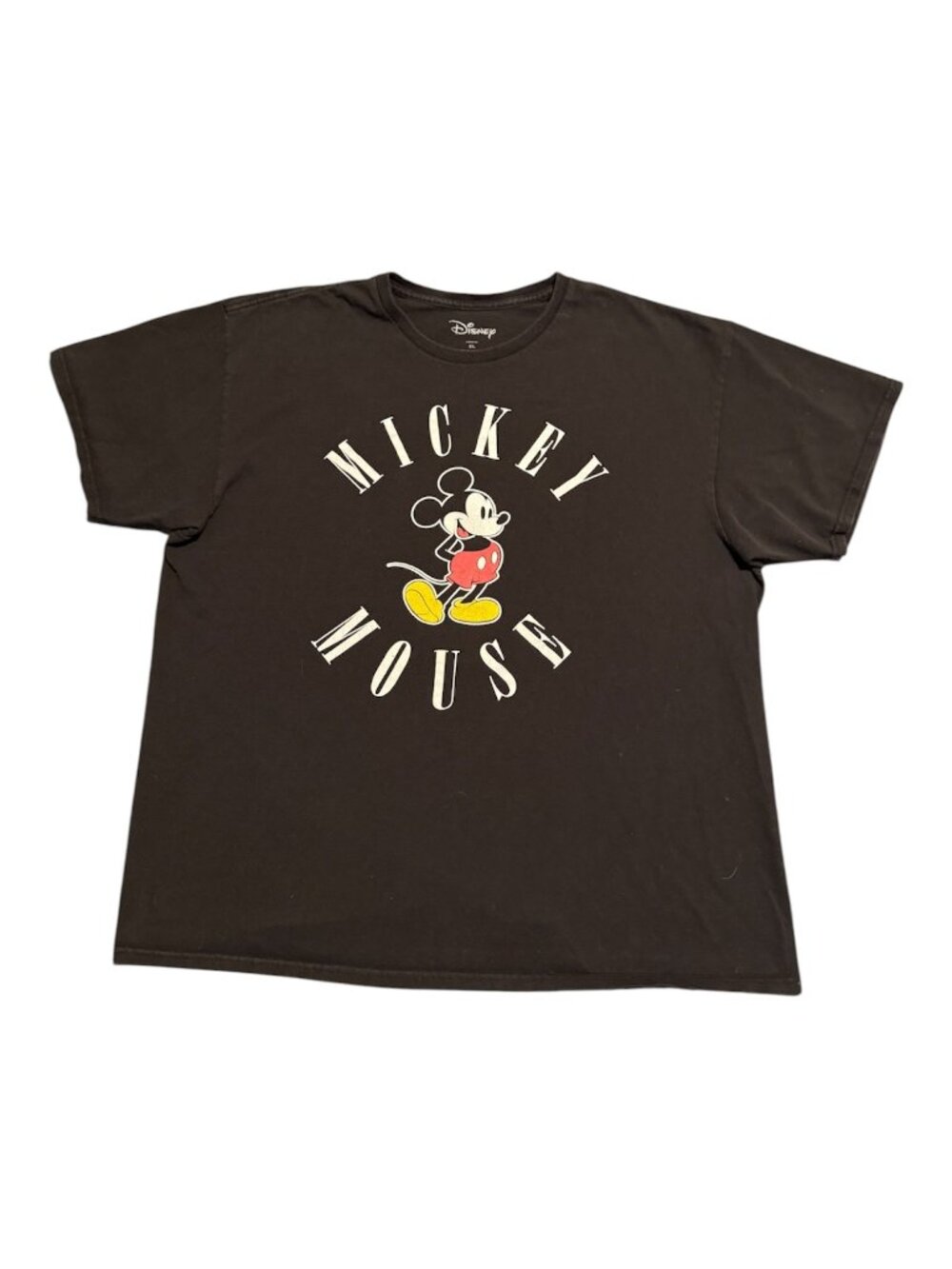 Disney Mickey Mouse Graphic T-Shirt Black XL Adult Disney Franchise Circular Wor